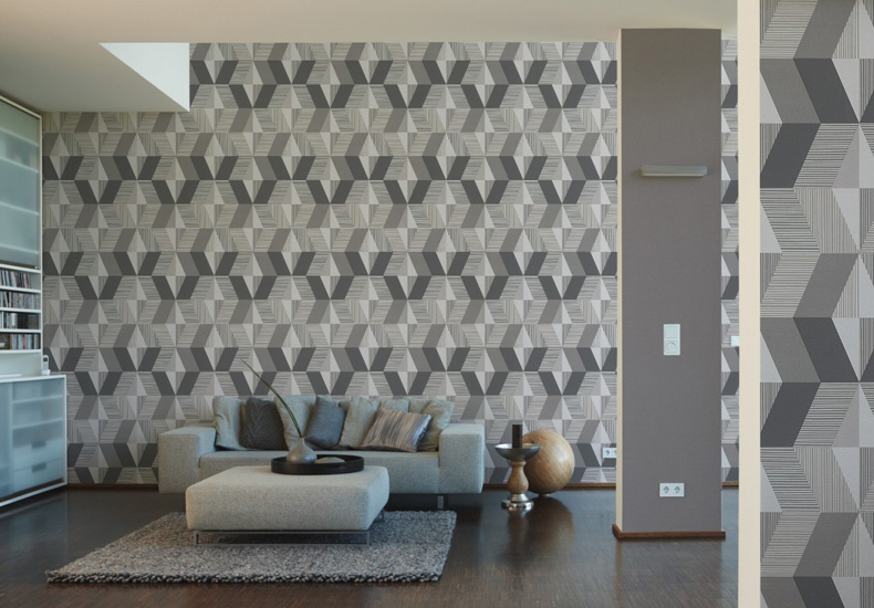papel de parede na decoracao portello abstrato geometrico